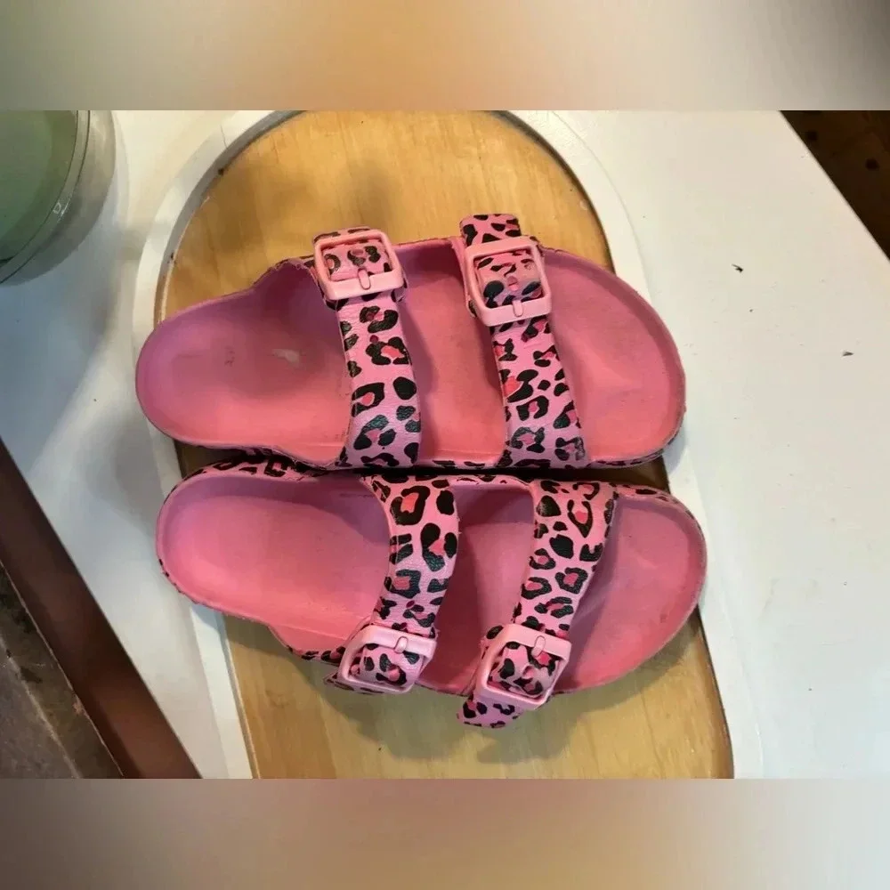 Big Girls Sandals 13-1 pink leopard